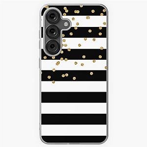 Chic Black and White Stripes Gold Soft Case