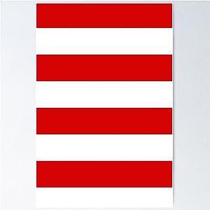 Large Red White Stripes Poster
