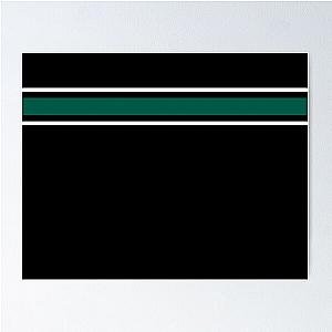 Teal White Stripes Poster