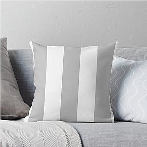 Silver Gray and White Striped Throw Pillow