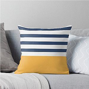 Blue and white stripes with yellow pillow