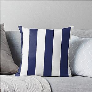 Navy Blue Vertical Stripes Throw Pillow