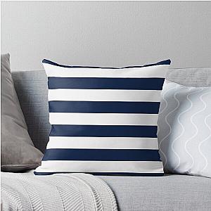 Marinière Navy Blue and White Striped Colour Block Pattern Throw Pillow