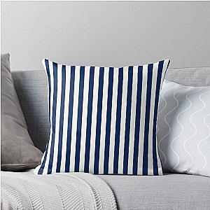 Navy blue and white stripe Throw Pillow