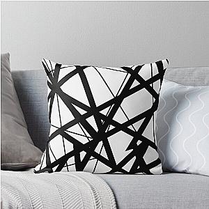 Evh: Authentic Black White Stripes Design Pure White Throw Pillow