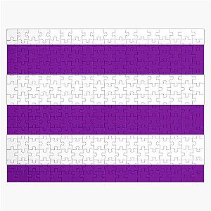 Large Violet and White Stripes Horizontal Strip Jigsaw Puzzle