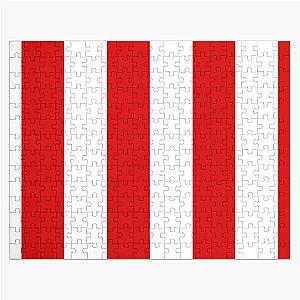 Large Red and White Stripes - Vertical Stripe Jigsaw Puzzle