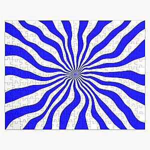 Blue Strips And White Jigsaw Puzzle