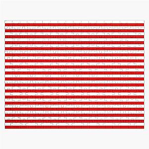 Thin Red White Stripes - Horizontal Stripes - Jigsaw Puzzle