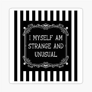 Strange and Unusual Halloween Gothic Black White Stripes Sticker