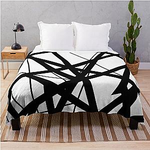 EVH authentic Black and White Stripes design pure white Throw Blanket