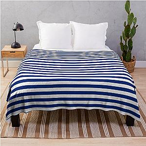 Navy Blue French Classic Breton Throw Blanket
