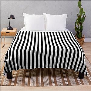 Thin Black White Stripes - Thin Vertical Stripe - Throw Blanket