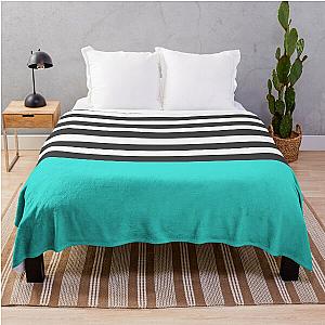 Black and White Striped Aqua Throw Blanket