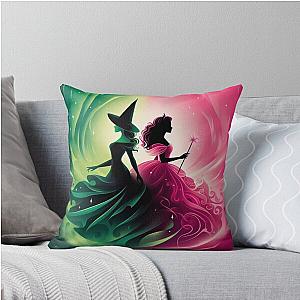 Elphaba and Glinda Wicked the Musical Defying Gravity Throw Pillow