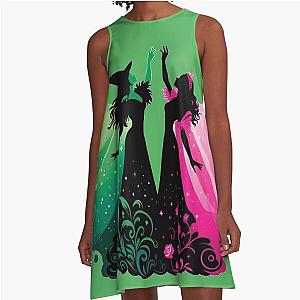 Elphaba and Glinda Wicked Musical No Background A-Line Dress