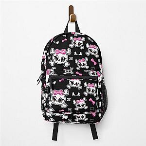 Cute Emo Skull with pink bow Backpack