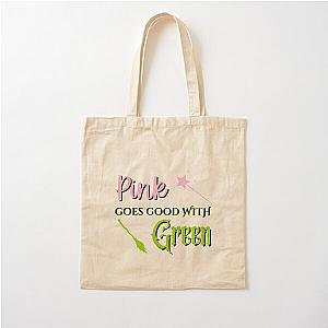 Pink Goes Well With Green Broomstick and Wand Cotton Tote Bag