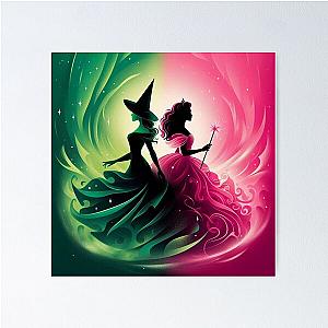 Elphaba & Glinda Wicked Musical Defying Gravity Poster