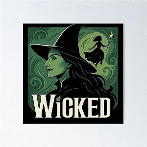 Wicked Broadway Poster Tribute Elphaba and Glinda Silhouette Art Poster