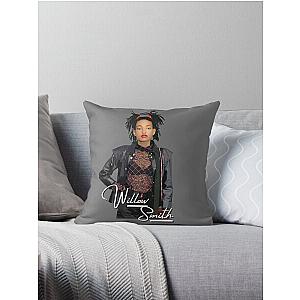 Willow Smith Realistic Digital Art with text Throw Pillow