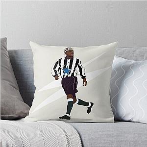 Illustration of Newcastle United winger Allan Saint Maximin in retro kit Throw Pillow