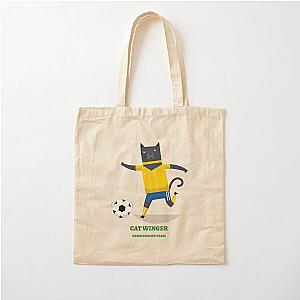 Cat Winger Playing Football Cotton Tote Bag