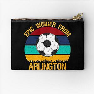 Epic Winger From Arlington Vintage Soccer Sticker Zipper Pouch