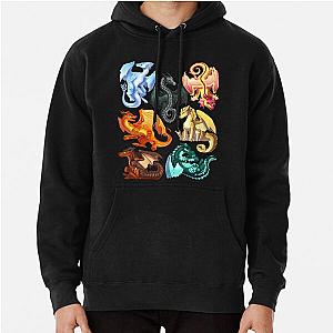 Wings of Fire - Jade Winglet Dragonets: Moonwatcher, Winter, Qibli, Peril, Turtle, Umber, Kinkajou Pullover Hoodie RB1509