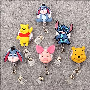 Disney Cartoon Winnie The Pooh Retractable Badge Reel Card Holder