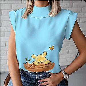 Winnie the Pooh Bear and Wood Log Disney Print T-Shirt