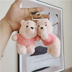 Winnie The Pooh Cute Pink Bear Plush Keychain