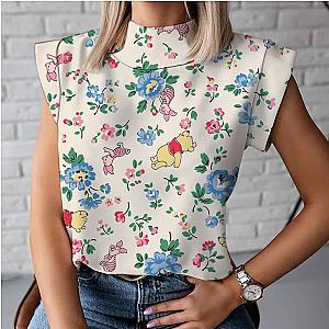 Winnie the Pooh Fashion Versatile Casual Ladies Slim Disney Print T-Shirt