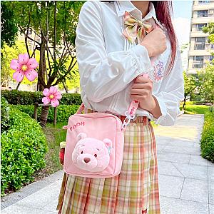 Winnie The Pooh Bear Cartoon Plush Toy Cute Pink Bag
