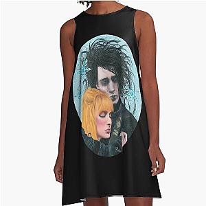 Edward Scissorhands Johnny Depp Winona Ryder Tim Burton Fanart Couple Hug Love A-Line Dress