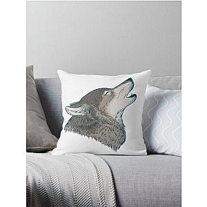 Cool Wolf Children's Illustration Throw Pillow