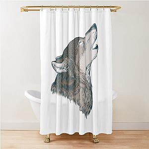 Cool Wolf Children's Illustration Shower Curtain