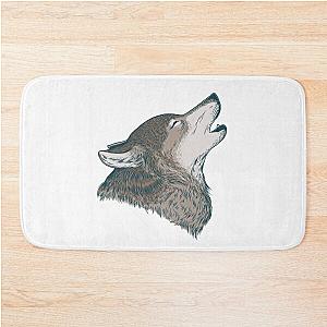 Cool Wolf Children's Illustration Bath Mat