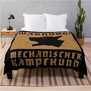 Kampfhund - Mechanischer Kampfund - Wolfenstein - Warning Sign Throw Blanket