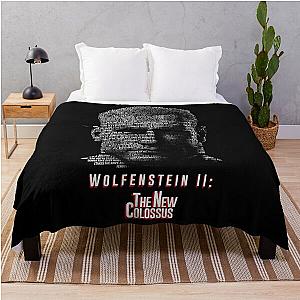 B.J. Blazkowicz Typography Piece Wolfenstein II the new Colossus Throw Blanket