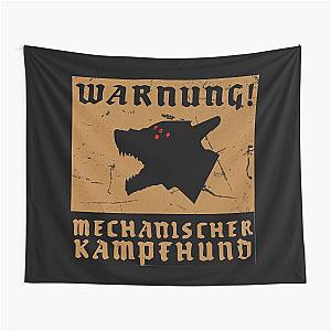 Kampfhund - Mechanischer Kampfund - Wolfenstein - Warning Sign Tapestry