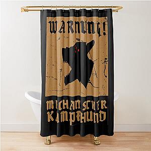 Kampfhund - Mechanischer Kampfund - Wolfenstein - Warning Sign Shower Curtain