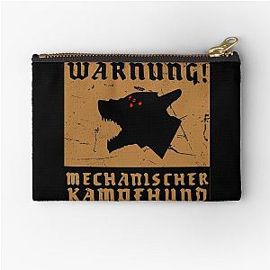 Kampfhund - Mechanischer Kampfund - Wolfenstein - Warning Sign Zipper Pouch