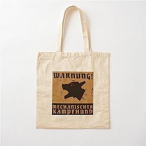 Kampfhund - Mechanischer Kampfund - Wolfenstein - Warning Sign Cotton Tote Bag