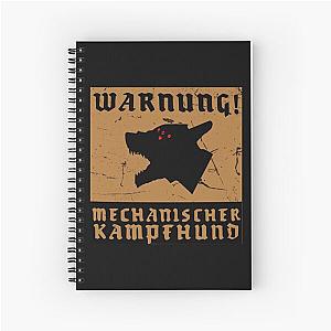 Kampfhund - Mechanischer Kampfund - Wolfenstein - Warning Sign Spiral Notebook