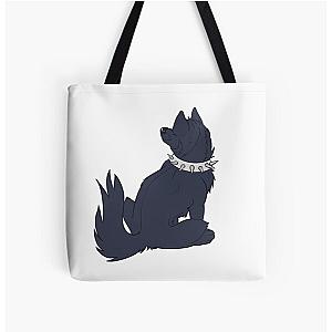 Blue Wolf Rain All Over Print Tote Bag