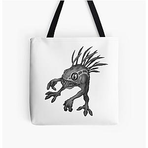 Black and White Murloc All Over Print Tote Bag