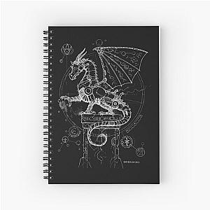 Steampunk Dragon (white) Spiral Notebook