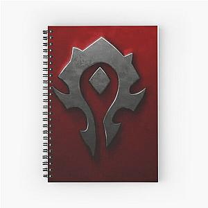 Horde shield from the game World of Warcraft -WoW- red background Spiral Notebook