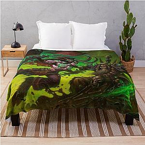 Illidan Stormrage Battles Guldan Throw Blanket